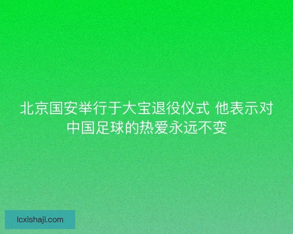 北京国安举行于大宝退役仪式 他表示对中国足球的热爱永远不变